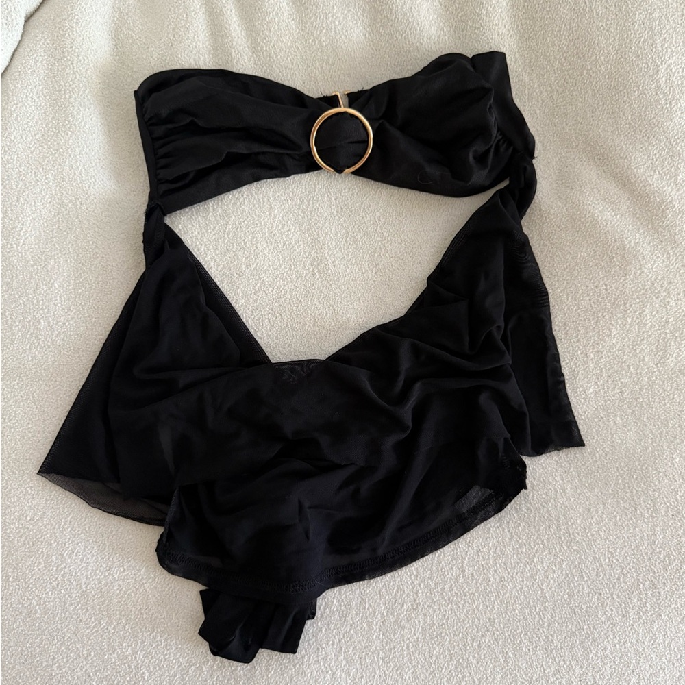 Edikted Layered Bra Cowl Neck Top